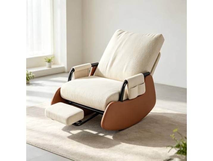 LCNDKF Polstersessel Schaukelnd für Lesen und Entspannung Schaukelnder Komfortsessel mit tiefer Sitzfläche 60x60cm und Rückenunterstützung für Lesestunden.