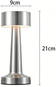 Smart Shopping Spot Luxury Cordless Table Lamp Rechargeable Touch Table Lamp With 3 Level Dimming LED Bedside Light silver
