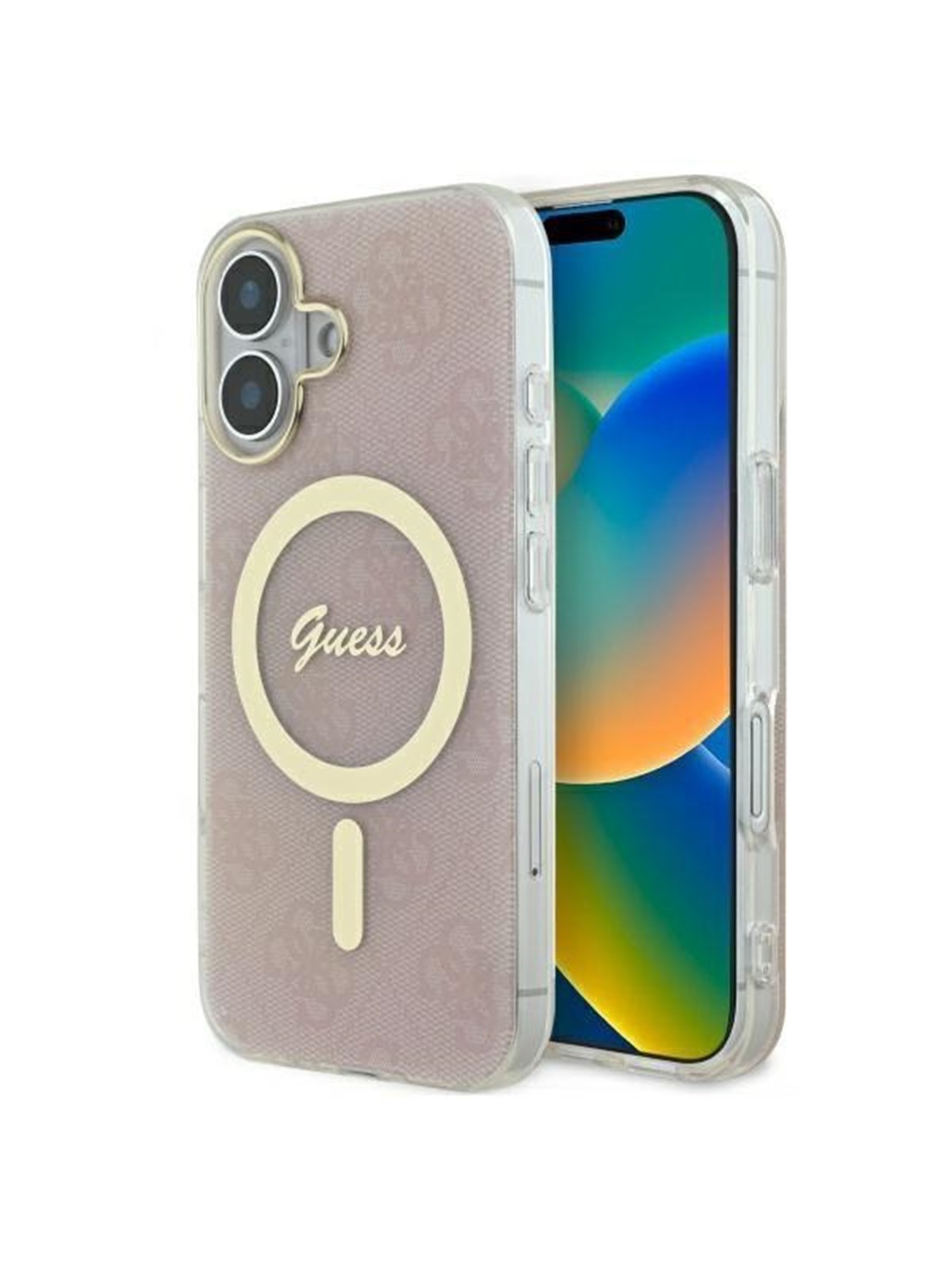 GUESS IML 4G MagSafe iPhone 16 Case - Pink