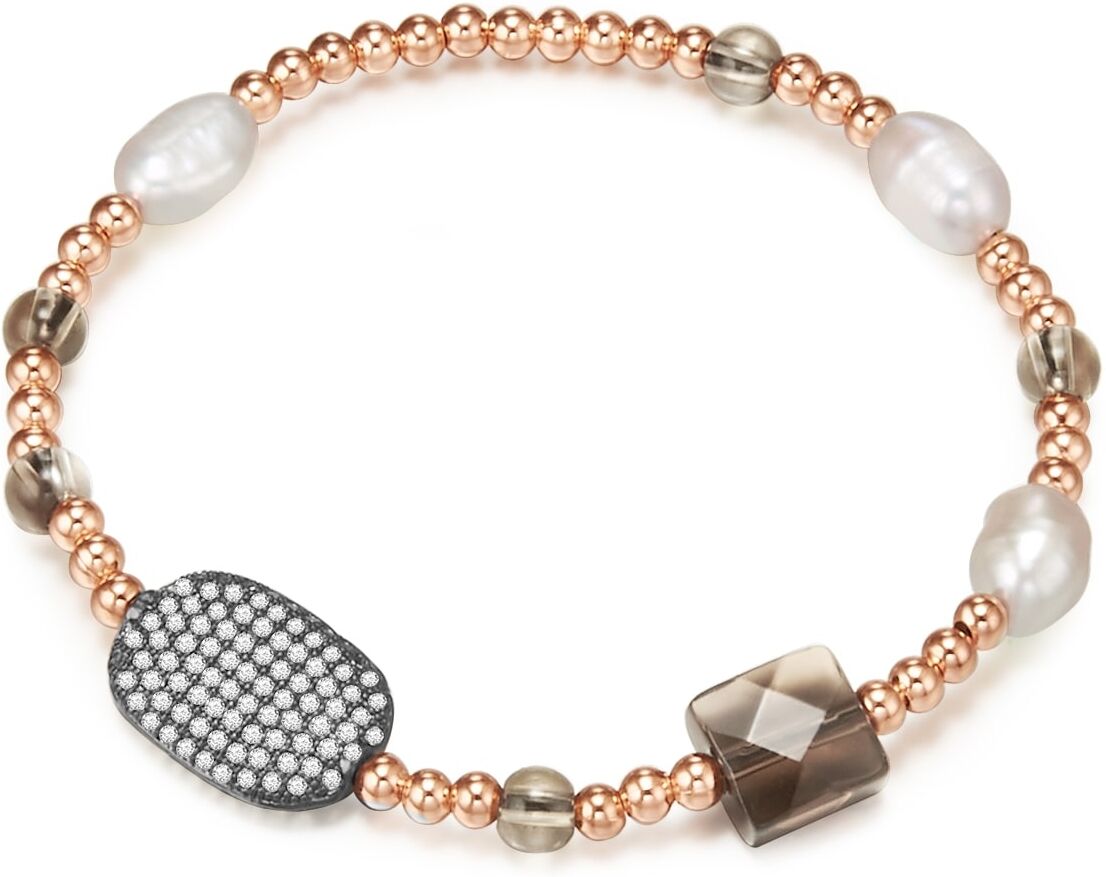 Armband LULU & JANE "LJ121", rosa (roségold, weiß), Armbänder, Damen, Armband, Metall-Legierung