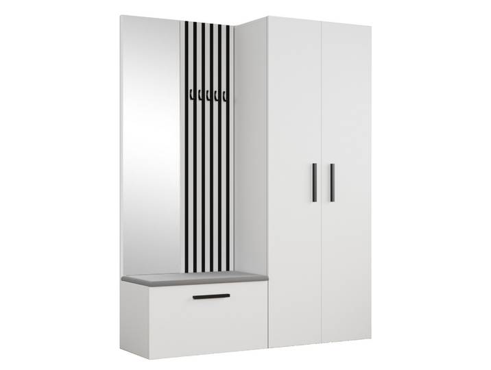 GARDEROBENSCHRANK MODULO 160,6/204/40 cm Modern Garderobe-Set Weiß