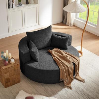 Abrihome Modern 360° Swivel Round Sofa Chair with 3 Removable Pillows for Living Room
