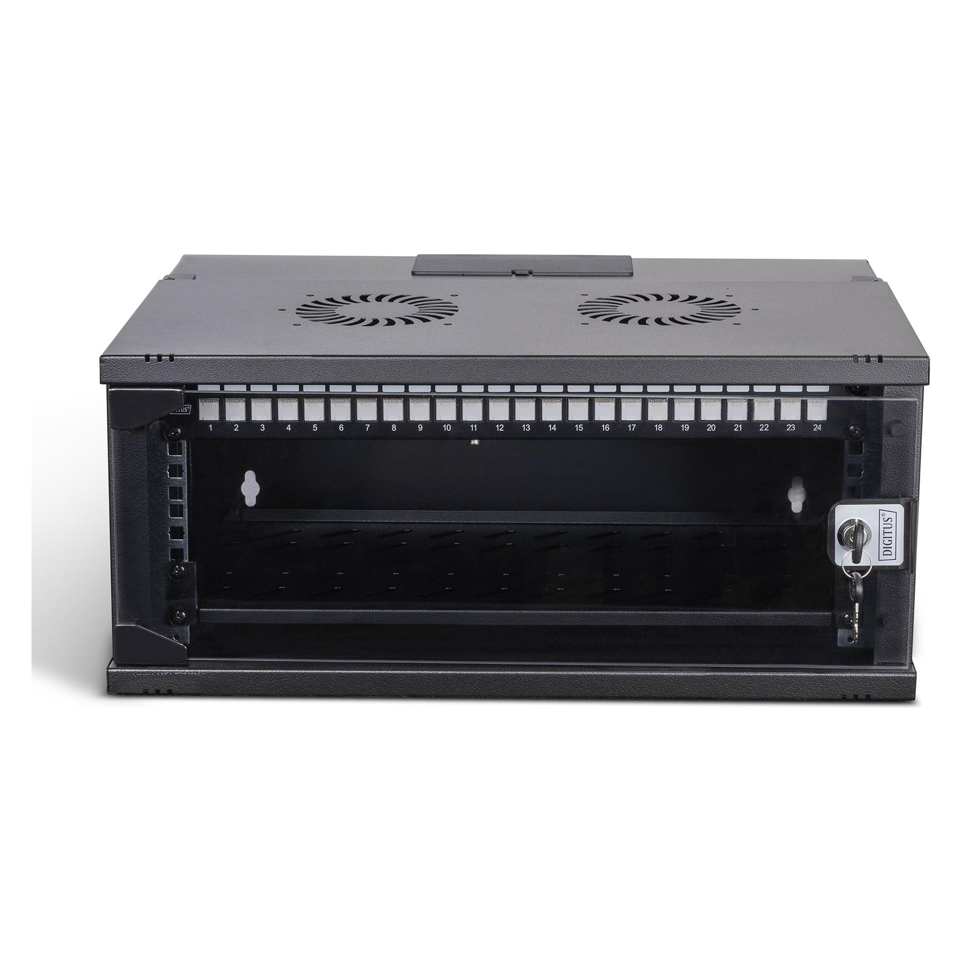 Digitus 19" Netzwerk-Set, 4HE Wandgehäuse und Zubehör, sw SOHO PRO Version (4 HE, 19 Zoll Rack) (DN-49201-SET)