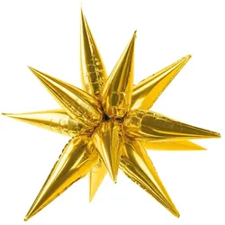 PartyDeco Folienballon 3D Stern 70cm Gold