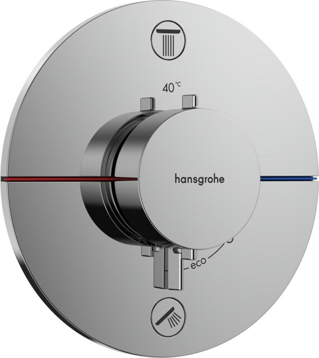 Hansgrohe Thermostat UP ShowerSelect Comfort S complete set voor 2 verbruikers, chroom