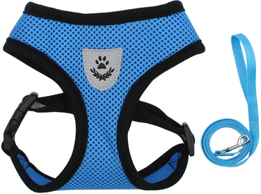 Multisell Products Hub Adjustable Summer Cat & Dog Harness Leash Breathable, Reflective Polyester Vest For Small Pets, Comfortable blue xl
