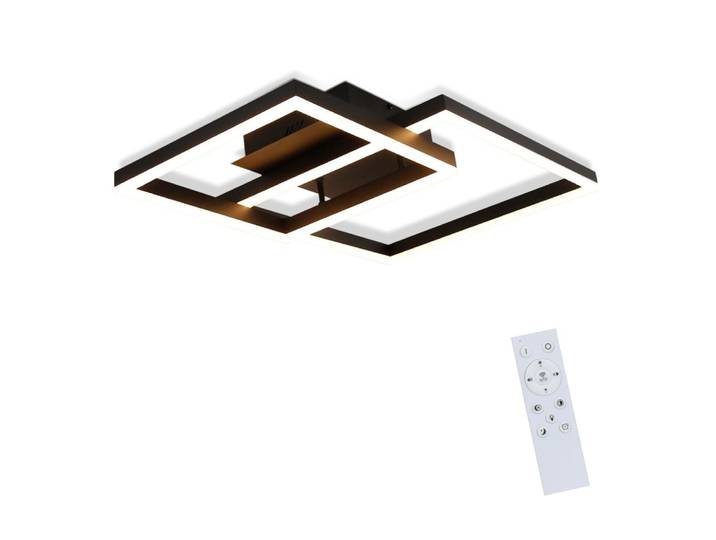 Plafonnier en fer aluminium noir 61x40x12cm led 50w
