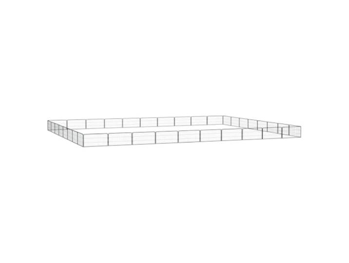 Laufgitter für Hunde, 36 Paneele, Schwarz, 100 x 50 cm, Stahl Pulverbeschichtet, robust, stabil, einfach zu montieren, für Rasen im Freien