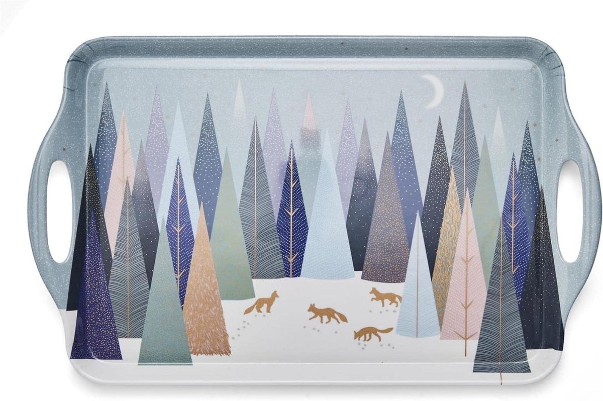 Serveerschaal met handvat en Frosted Pines design - Multicolor - B: 48 cm, L: 295 cm