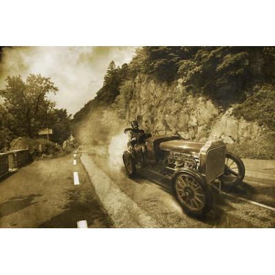 Fototapete PAPERMOON "VINTAGE OLDTIMER-AUTOS CARS SEPIA SCHWARZ WEIßWANDBILD", bunt, B:3m L:2,23m, Vlies, Tapeten