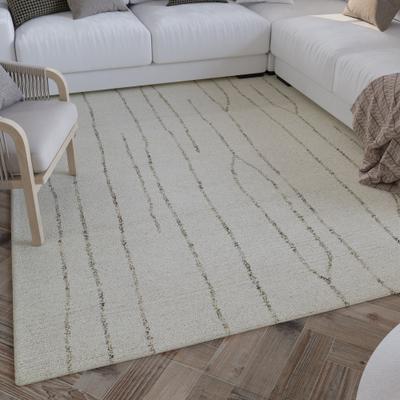 Wollteppich WECON HOME "Hamptons THIRTYNINE", beige (creme weiß), B:140cm H:10mm L:200cm, Schurwolle, Teppiche, Läufer, Schurwolle, Kurzflor, Wohnzimmer, Schlafzimmer, elegant, Linie
