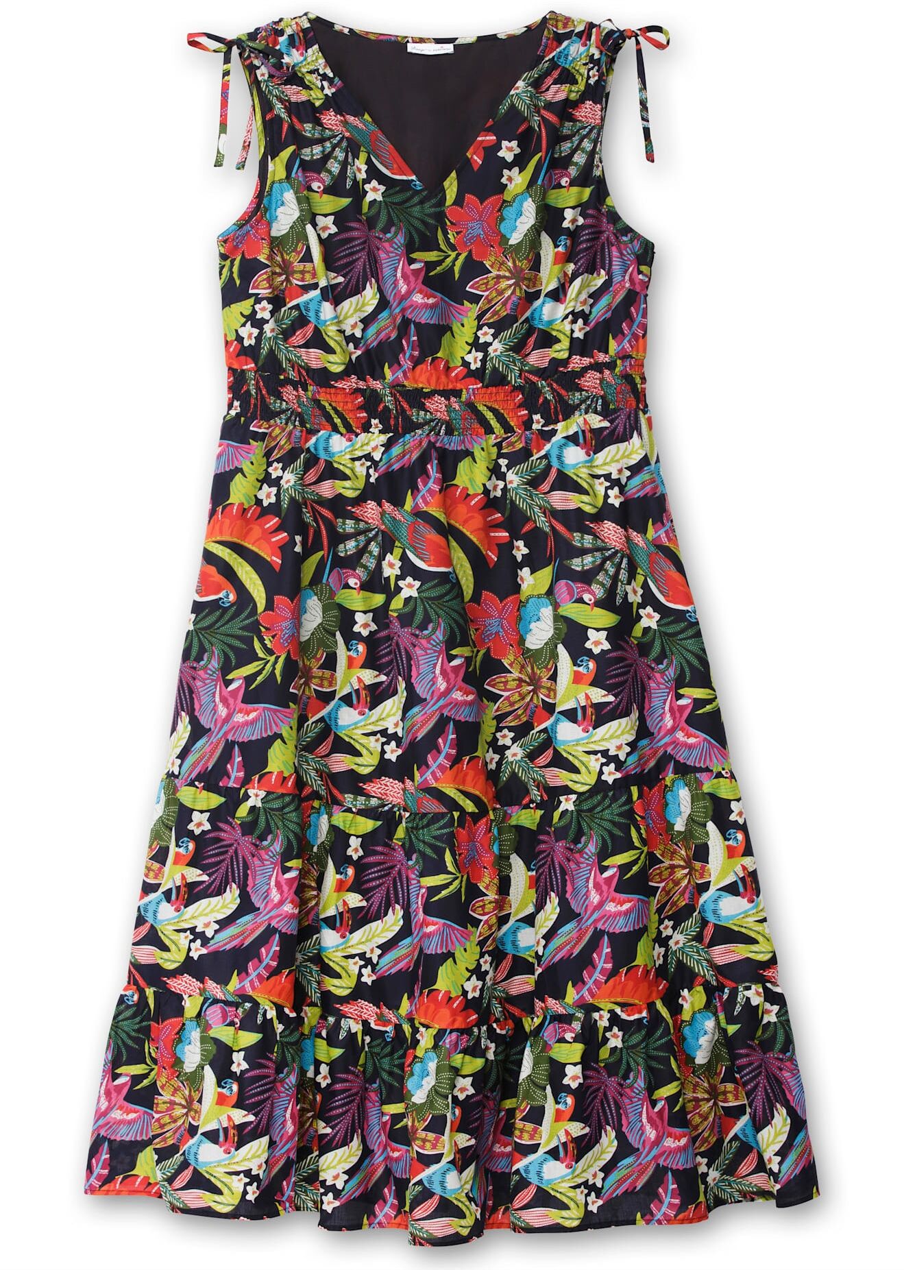 Maxikleid SHEEGO BY JOE BROWNS "Maxikleid", Damen, Gr. 44, Normalgrössen, blau (blau, gemustert), 100% Baumwolle, geblümt, gemustert, lang, Kleider Maxikleid blau, gemustert 44, Normalgrössen