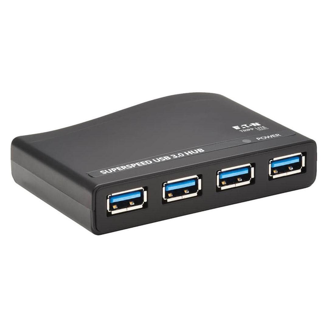 Eaton 4-Port USB-A Mini Hub - USB 3.2 Gen 1 International Plug Adapters (USB-B, 4 Ports) (U360-004-R-INT)