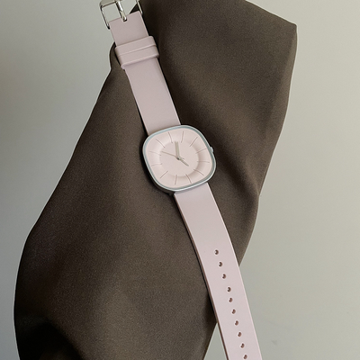 Uplifted Trends Luxury Womens Square Face Silicone Watch Waterproof Quartz Timepiece pink