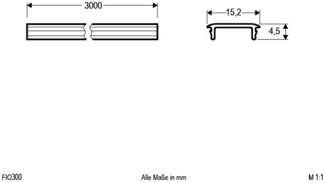 EVN Lichttechnik Kunststoff-Abdeckung opal, 300cm FIO300)