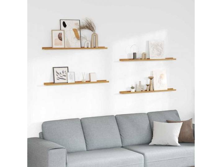 Etagere murale - VIDAXL - 4 pcs - Beige - Bois d'ingénierie - 100 x 9 x 3 cm