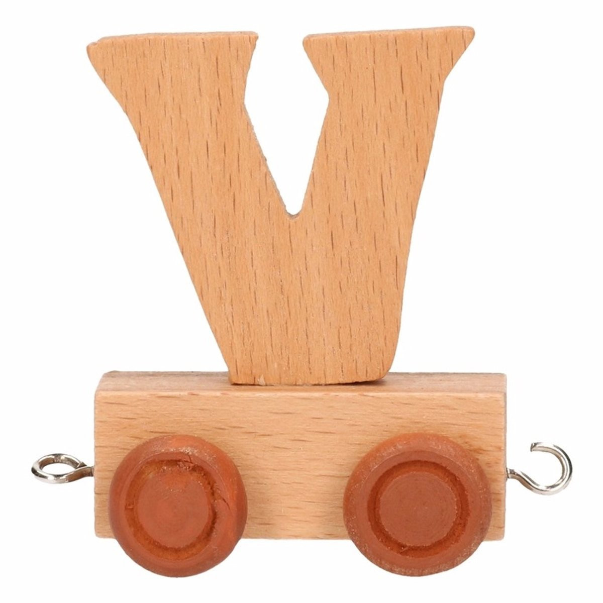 T & F Creations Houten lettertrein letter V voor kinderen