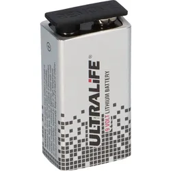 Ultralife U9VL-J-P Lithium 9V Block Batterie 1200mAh - passend für Rauchmelder & Sicherheitstechnik