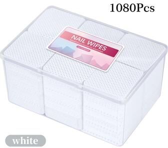 Discount Dollar Deals Premium Lint Free Nail Polish Remover Wipes For UV Gel Manicure Cleaning 1080pcs White