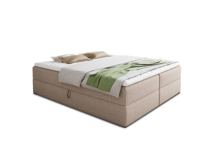 Sofnet Boxbett Base - 140x200 - beige (Inari 22, Webstoff), Beige, H3, Rechteckig, 140x200 cm, Schlafzimmer, Betten, Boxspringbetten