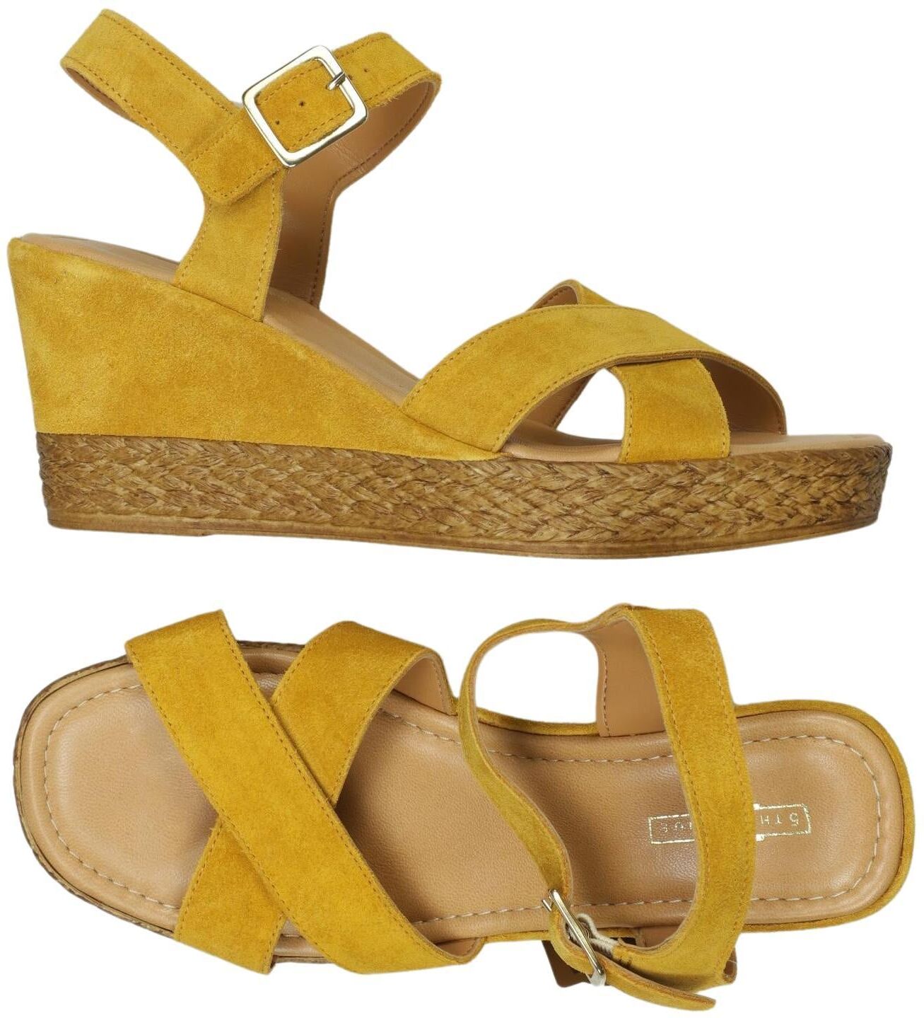 5th Avenue Damen Sandalen, Gelb, Gr. EU 40, Leder - Second Hand