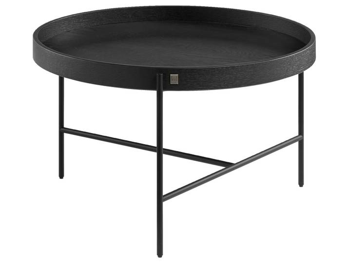 Musterring Couchtisch rund JUSTB! CT100, schwarz, Holzfurnier