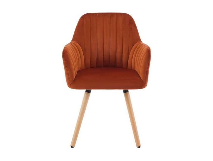 Chaise velours terracotta