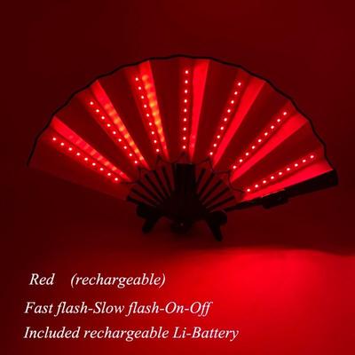 Uplift Picks LED Folding Fan Light Up Hand Fan Glowing Party Festival Fan 23