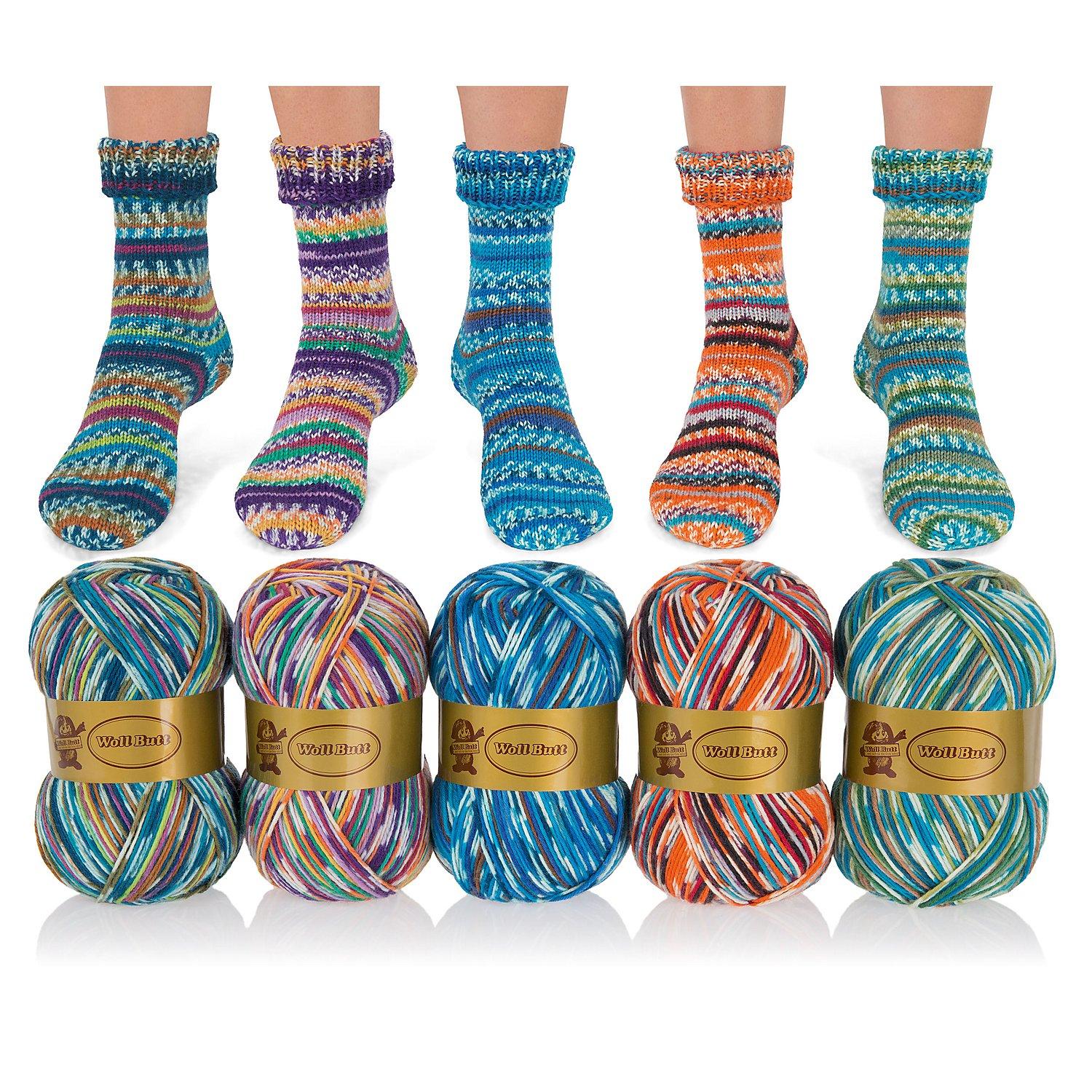 Woll Butt Socke 8-fach Color