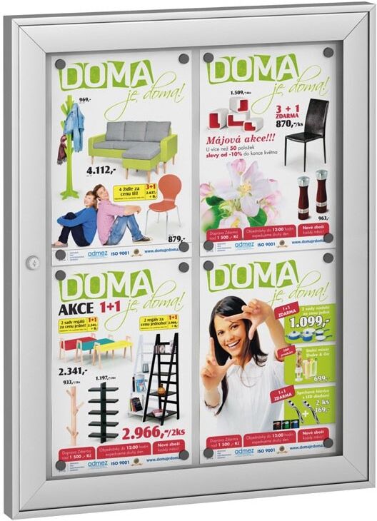 B2B Partner Magnet-Außenvitrine, einflügelig, 550 x 700 mm