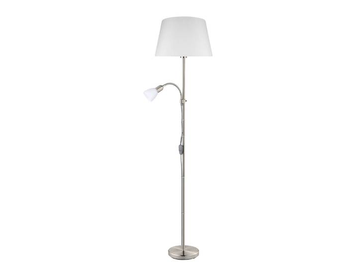 Lampadaire Ø 38cm Argenté Tissu mélangé E27/E14
