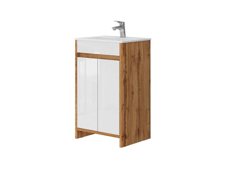 Vicco Waschbeckenunterschrank Lemgo, Goldkraft Eiche, 2-teilig, Eichefarben, nicht einzeln stellbar,Rechteckig, 50x80.4x39 cm, Badezimmer, Waschbecken & Armaturen, Waschtische