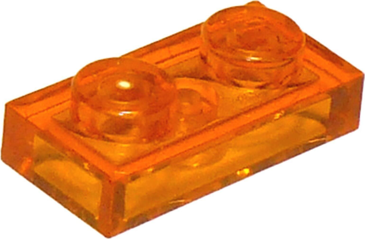 LEGO Steentje type 3023 doorschijnend oranje