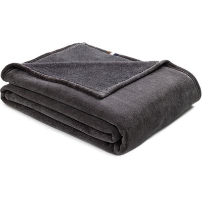 Wohndecke BUGATTI "bugatti Wohndecke Doppio Soft", anthrazit, B:160cm L:220cm, Polyester, Wohndecken, Wohndecke, mit hochwertiger Haptik