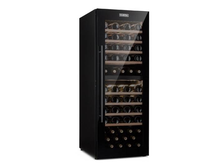 Klarstein Weinkühlschrank Barossa 77 Duo, für 77 Standardflaschen á 0,75l,2 Zonen Wein Flaschenkühlschrank Weintemperierschrank Kühlschrank