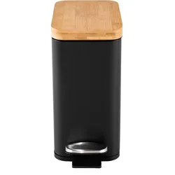 HTI-Living Pedalmülleimer Modern 5 Liter Schwarz Natur, Abfalleimer, Schwarz
