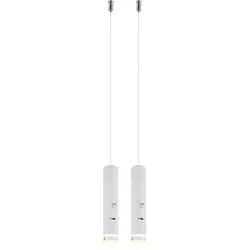 2x LED Pendelleuchte Hängeleuchte Esszimmerlampe Taschenlampe Weiß H 120 cm