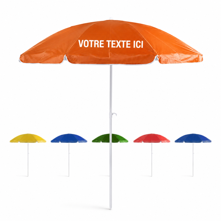 Parasol personnalisable de plage Sandok nylon orange