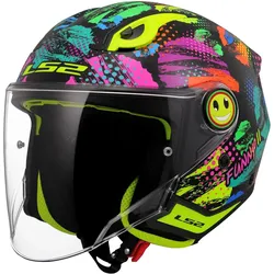 LS2, Motorradhelm, OF622 Funny II Joy Zwart Kinder Jethelm - Maat L - Helm (L)