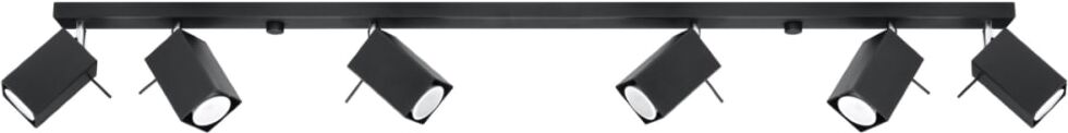 Sollux Lighting Plafonnier Acier Noir GU10 6 Merida Noir 118x0x6cm