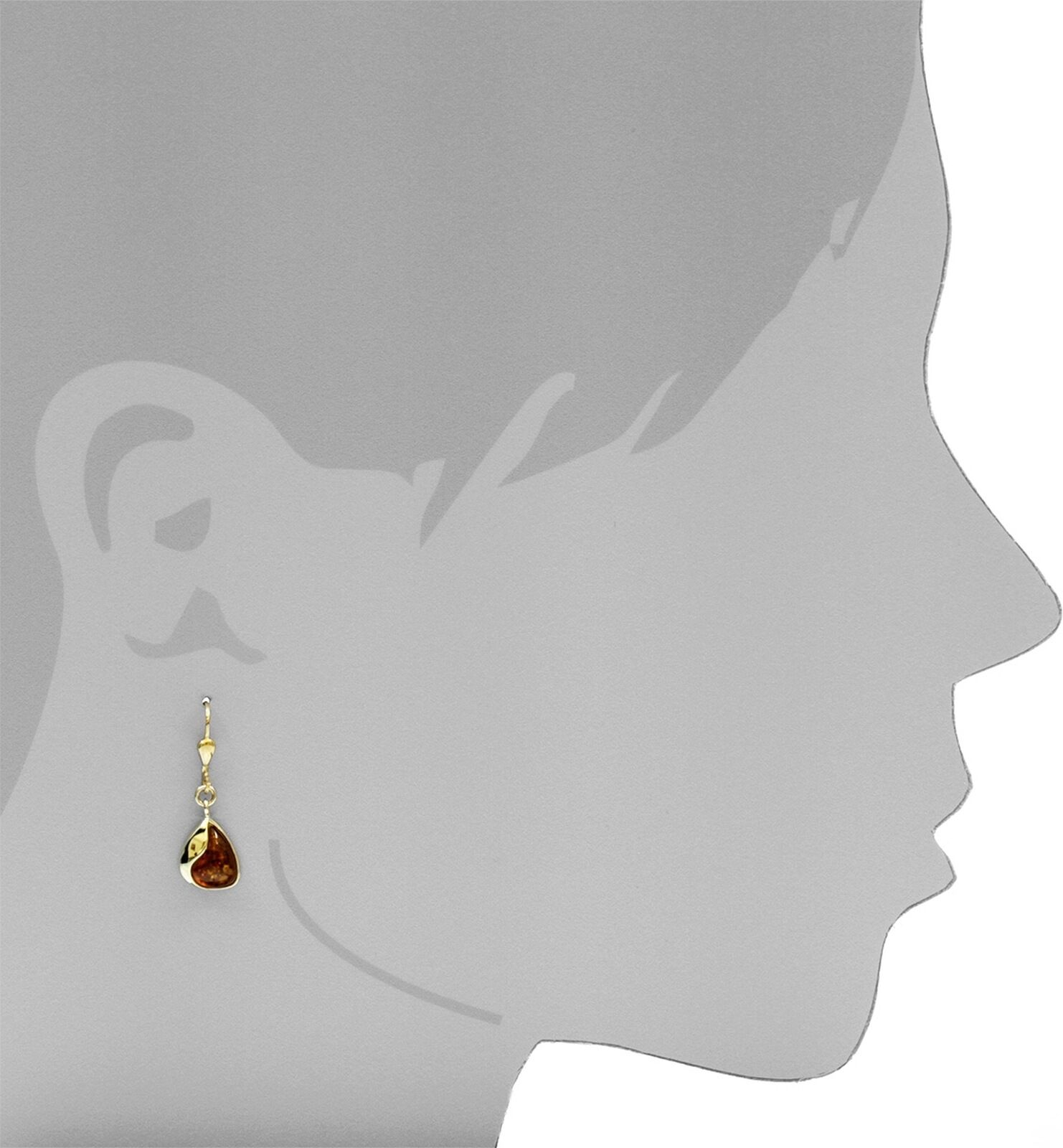 Paar Ohrhänger OSTSEE-SCHMUCK "Ostsee-Schmuck Ohrhänger Jeska Ohrhänger Jeska", gelb (weiß, neutral), Ohrringe, Damen, 30x10mm, Gelbgold 333, Paar Ohrhänger