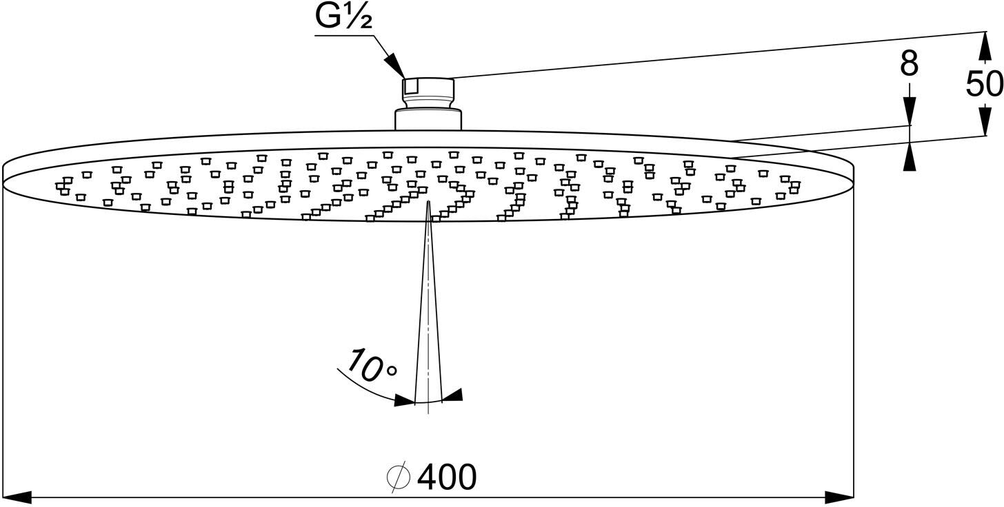Kludi A-QA Tellerkopfbrause flache Ausführung Ø 40 cm
