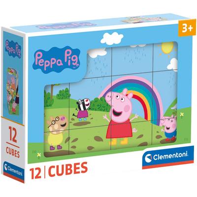 Würfelpuzzle CLEMENTONI "Peppa Pig", bunt, Puzzles, KinderB:16cm H:12cm, Kunststoff, Made in Europe, B:16cm H:12cm