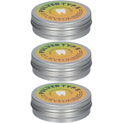 Zahnputzpulver Typ 5 - Kreide, Ashwagandha, Moringa, Süßholz, Hanf, Kurkuma – ayurvedische 3x20 g Pulver