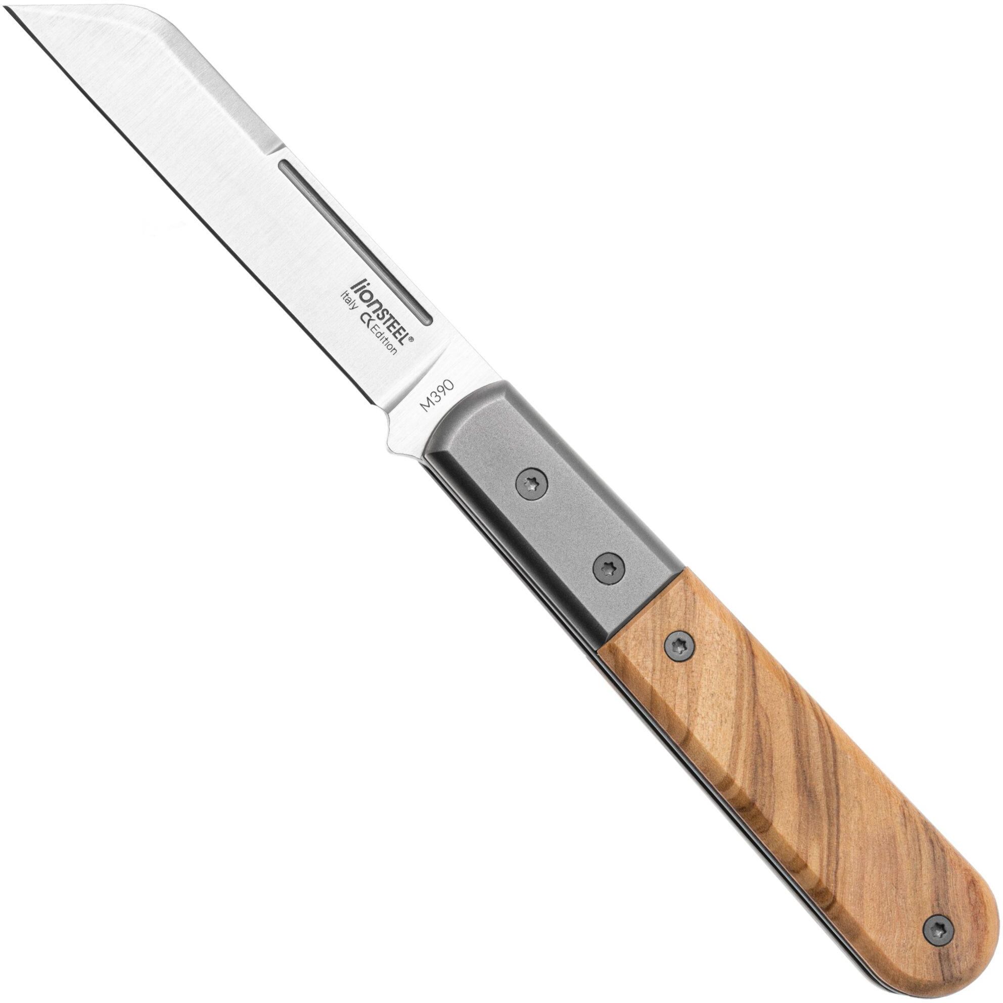 Lionsteel Dom Barlow CK0115-UL coltello da tasca, legno di ulivo