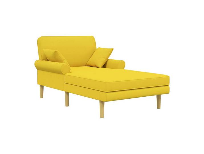 vidaXL Chaiselongue Chaiselongue Helles Gelb Stoff, 1 Teile