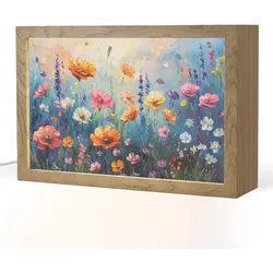 TISCHLEUCHTE Blumen - Natur - Aquarell - Kunst Nachtlicht 30x20 cm