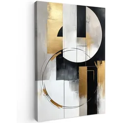 LEINWANDBILD Abstrakt - Gold - Silber - Formen - Ästhetik Wanddeko 40x60 cm