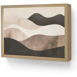WANDLEUCHTE MIT AKKU Abstrakt - Landschaft - Wellen - Cremefarben LED 40x30 cm Wandlampe