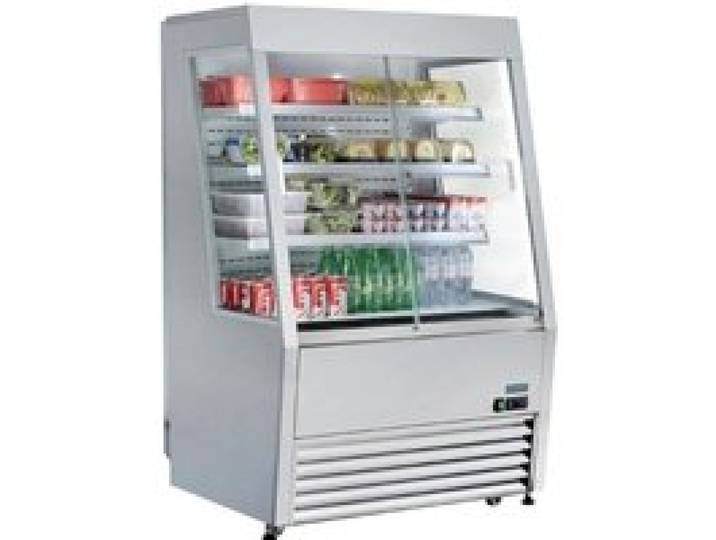 Vitrine murale réfrigérée positive 390 L Libre service avec portes vitrées